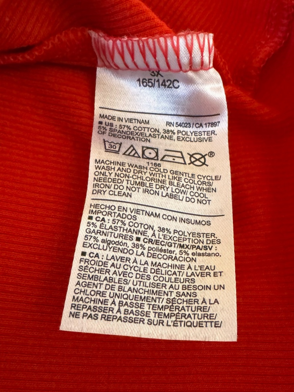 Fitted Square Neck Red Top sz 3X - Picture 11 of 12